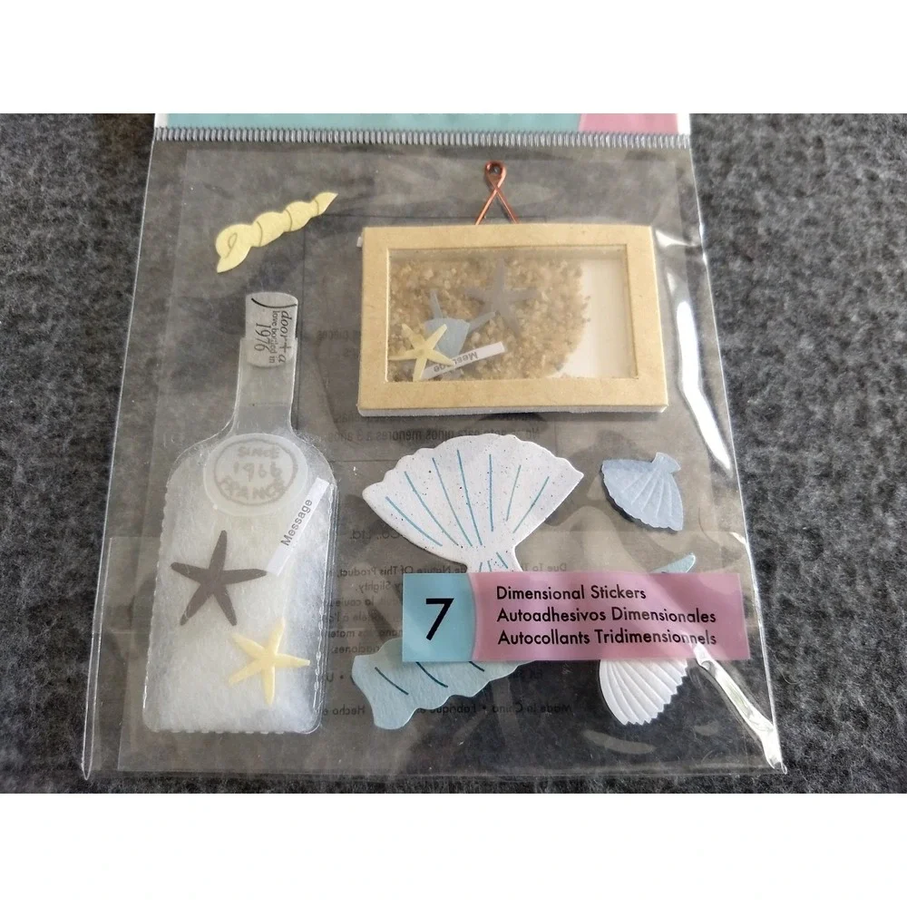 Jolee's Boutique Scrapbooking Dimensional Stickers‎ Beach & Shore Lot of 3 NEW